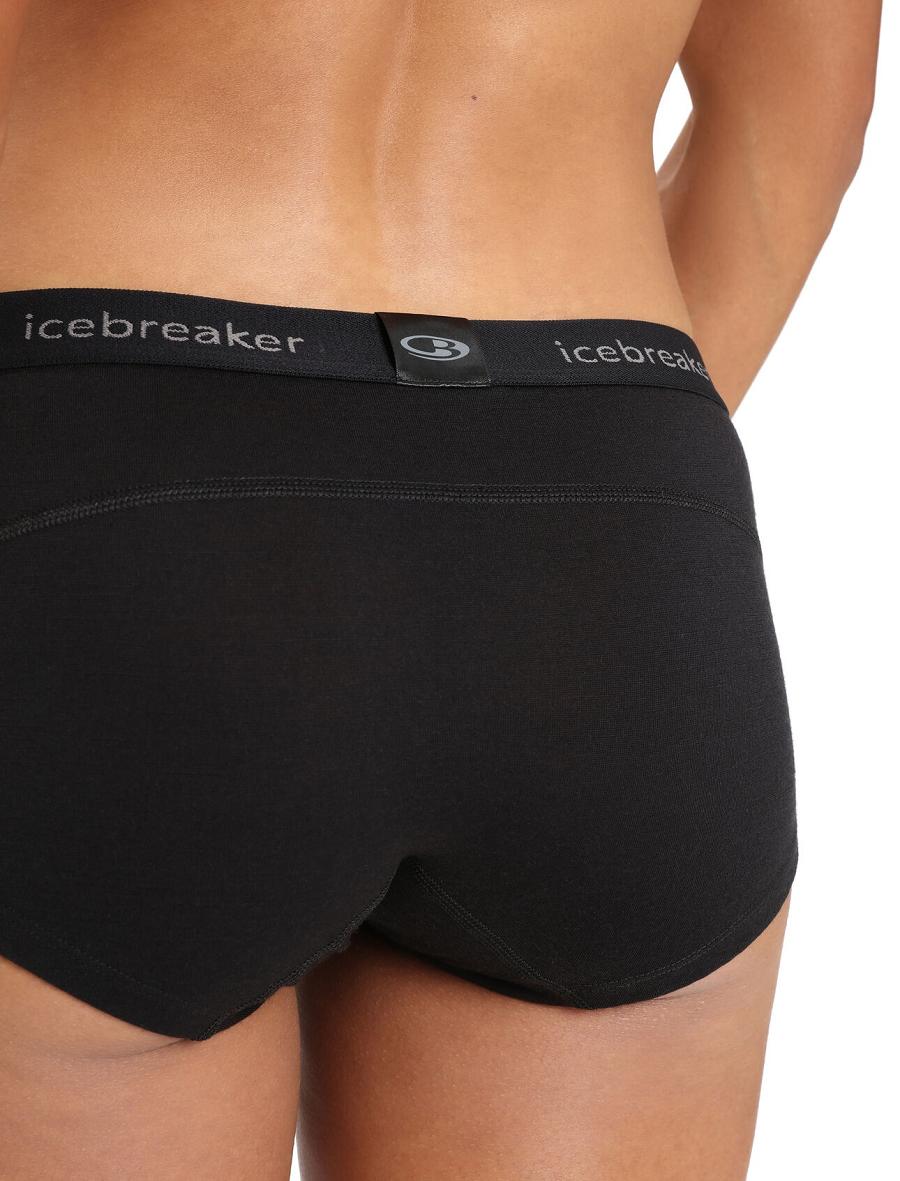 Sous Vêtement Icebreaker Merino 200 Oasis Thermal Boy Shorts Femme Noir | FR 1685XYUF